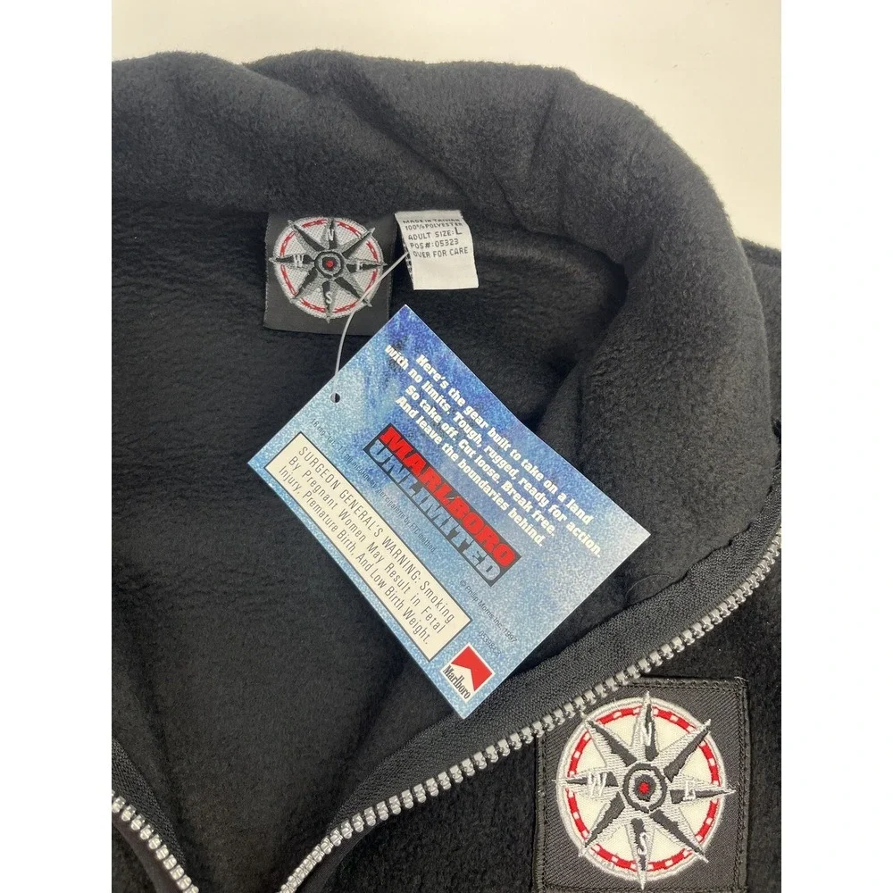 NEW MARLBORO UNLIMITED Men's Fleece Vest (L) & Jacket (XL) Red Black Compass